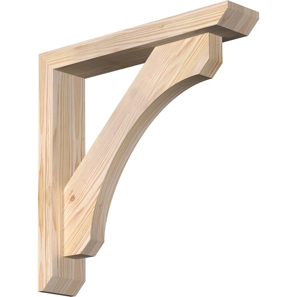 Ekena Millwork Legacy Slat Smooth Bracket w/ Offset Brace, Douglas Fir, 3 1/2"W x 18"D x 18"H BKT0402X18X18LEC06SDF - main